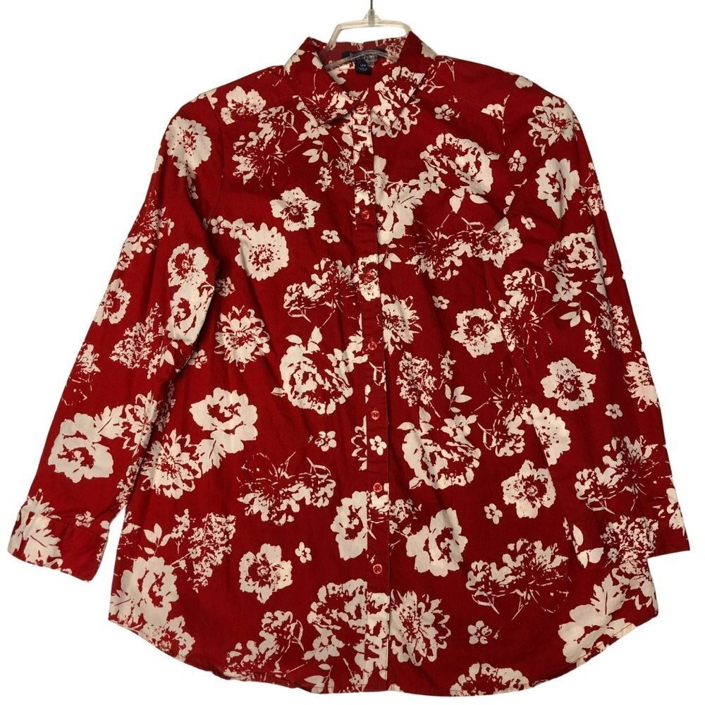 ROAMAN'S WOMEN COLLARED‎ BUTTON LONG SLEEVE TOP SIZE 14W